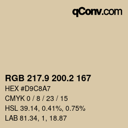Color code: RGB 217.9 200.2 167 | qconv.com