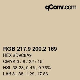 Color code: RGB 217.9 200.2 169 | qconv.com