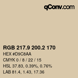 Color code: RGB 217.9 200.2 170 | qconv.com