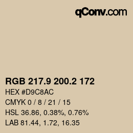 Color code: RGB 217.9 200.2 172 | qconv.com