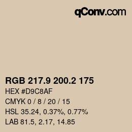 Color code: RGB 217.9 200.2 175 | qconv.com