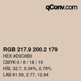 Color code: RGB 217.9 200.2 179 | qconv.com