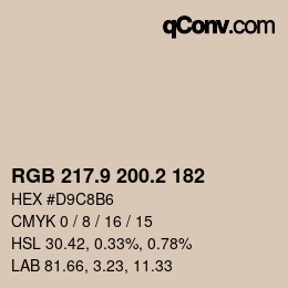 Color code: RGB 217.9 200.2 182 | qconv.com