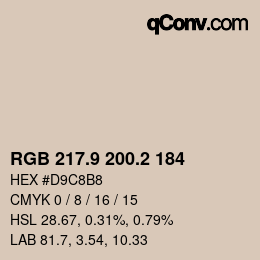 カラーコード: RGB 217.9 200.2 184 | qconv.com