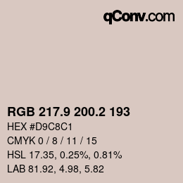 カラーコード: RGB 217.9 200.2 193 | qconv.com
