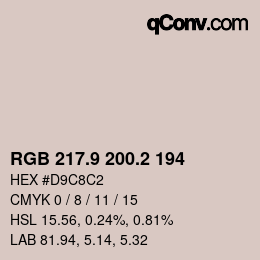 Color code: RGB 217.9 200.2 194 | qconv.com