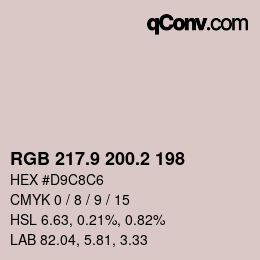 カラーコード: RGB 217.9 200.2 198 | qconv.com