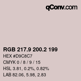Color code: RGB 217.9 200.2 199 | qconv.com