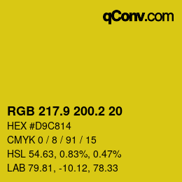 カラーコード: RGB 217.9 200.2 20 | qconv.com