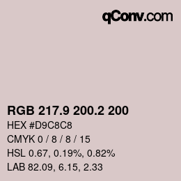 カラーコード: RGB 217.9 200.2 200 | qconv.com