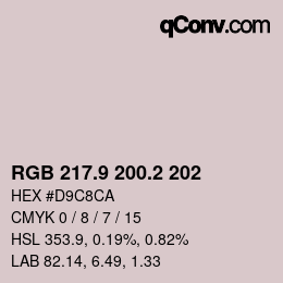 カラーコード: RGB 217.9 200.2 202 | qconv.com