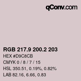 カラーコード: RGB 217.9 200.2 203 | qconv.com