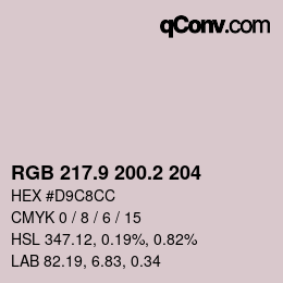 Color code: RGB 217.9 200.2 204 | qconv.com