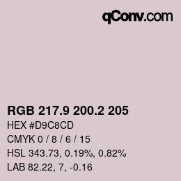 カラーコード: RGB 217.9 200.2 205 | qconv.com
