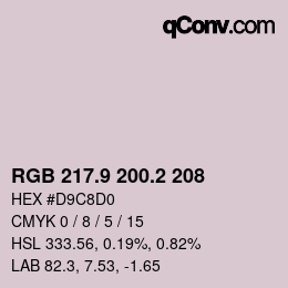 カラーコード: RGB 217.9 200.2 208 | qconv.com