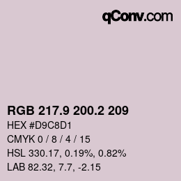 Color code: RGB 217.9 200.2 209 | qconv.com