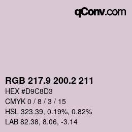 カラーコード: RGB 217.9 200.2 211 | qconv.com