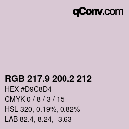 Color code: RGB 217.9 200.2 212 | qconv.com