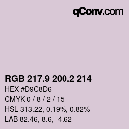 Color code: RGB 217.9 200.2 214 | qconv.com