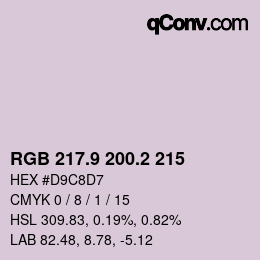 カラーコード: RGB 217.9 200.2 215 | qconv.com