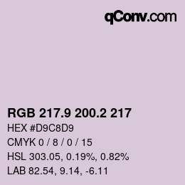 Color code: RGB 217.9 200.2 217 | qconv.com