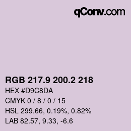カラーコード: RGB 217.9 200.2 218 | qconv.com