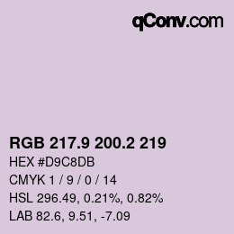 Color code: RGB 217.9 200.2 219 | qconv.com