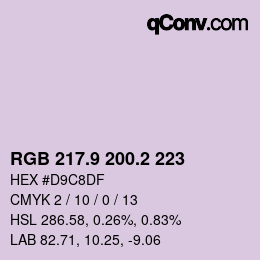 カラーコード: RGB 217.9 200.2 223 | qconv.com