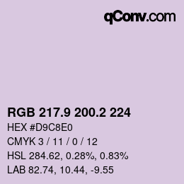 Color code: RGB 217.9 200.2 224 | qconv.com