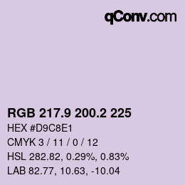 Color code: RGB 217.9 200.2 225 | qconv.com