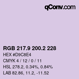 Color code: RGB 217.9 200.2 228 | qconv.com