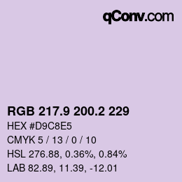 Color code: RGB 217.9 200.2 229 | qconv.com