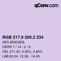 Color code: RGB 217.9 200.2 234 | qconv.com