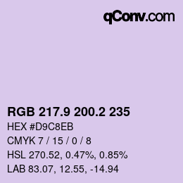 Color code: RGB 217.9 200.2 235 | qconv.com