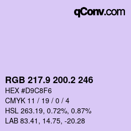 Color code: RGB 217.9 200.2 246 | qconv.com