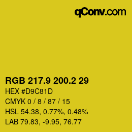 カラーコード: RGB 217.9 200.2 29 | qconv.com