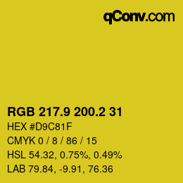 カラーコード: RGB 217.9 200.2 31 | qconv.com