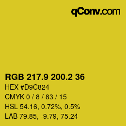 カラーコード: RGB 217.9 200.2 36 | qconv.com