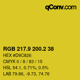 カラーコード: RGB 217.9 200.2 38 | qconv.com