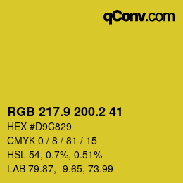 カラーコード: RGB 217.9 200.2 41 | qconv.com