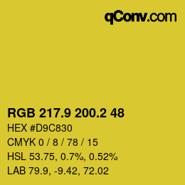カラーコード: RGB 217.9 200.2 48 | qconv.com