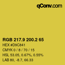 カラーコード: RGB 217.9 200.2 65 | qconv.com