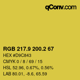 カラーコード: RGB 217.9 200.2 67 | qconv.com