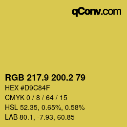 カラーコード: RGB 217.9 200.2 79 | qconv.com