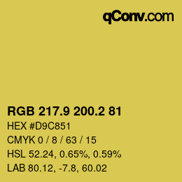 カラーコード: RGB 217.9 200.2 81 | qconv.com