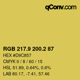 カラーコード: RGB 217.9 200.2 87 | qconv.com