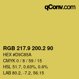 カラーコード: RGB 217.9 200.2 90 | qconv.com