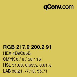 カラーコード: RGB 217.9 200.2 91 | qconv.com