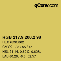 カラーコード: RGB 217.9 200.2 98 | qconv.com