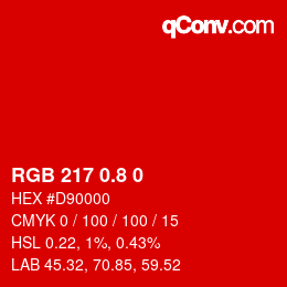 カラーコード: RGB 217 0.8 0 | qconv.com